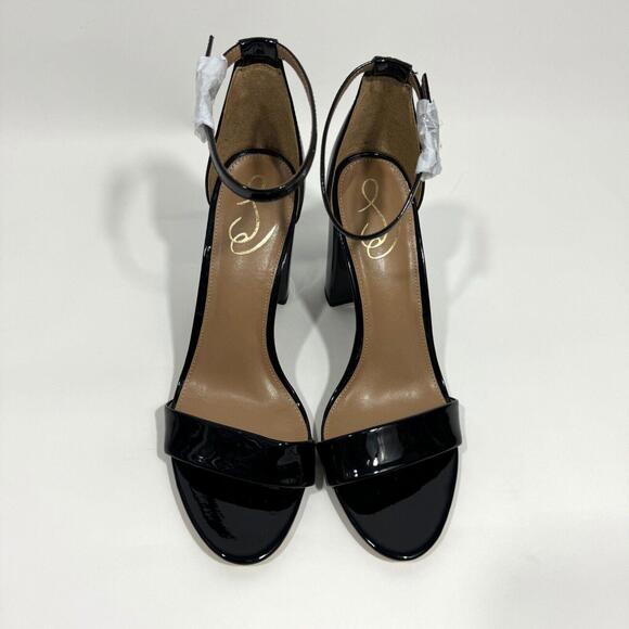 Sam Edelman Women’s Size 10.5 Black Patent Yaro Ankle Strap Block Heel Sandals - Picture 5 of 10